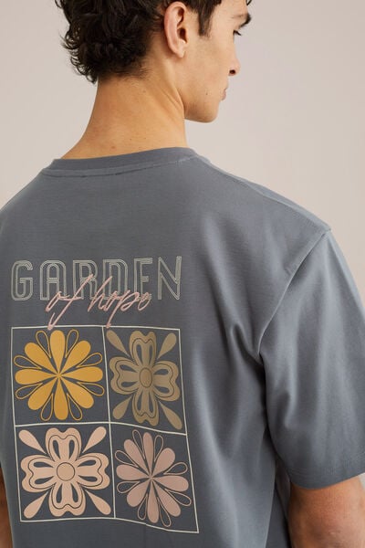 We Fashion Heavyweight Loose Fit T-shirt Grijsblauw