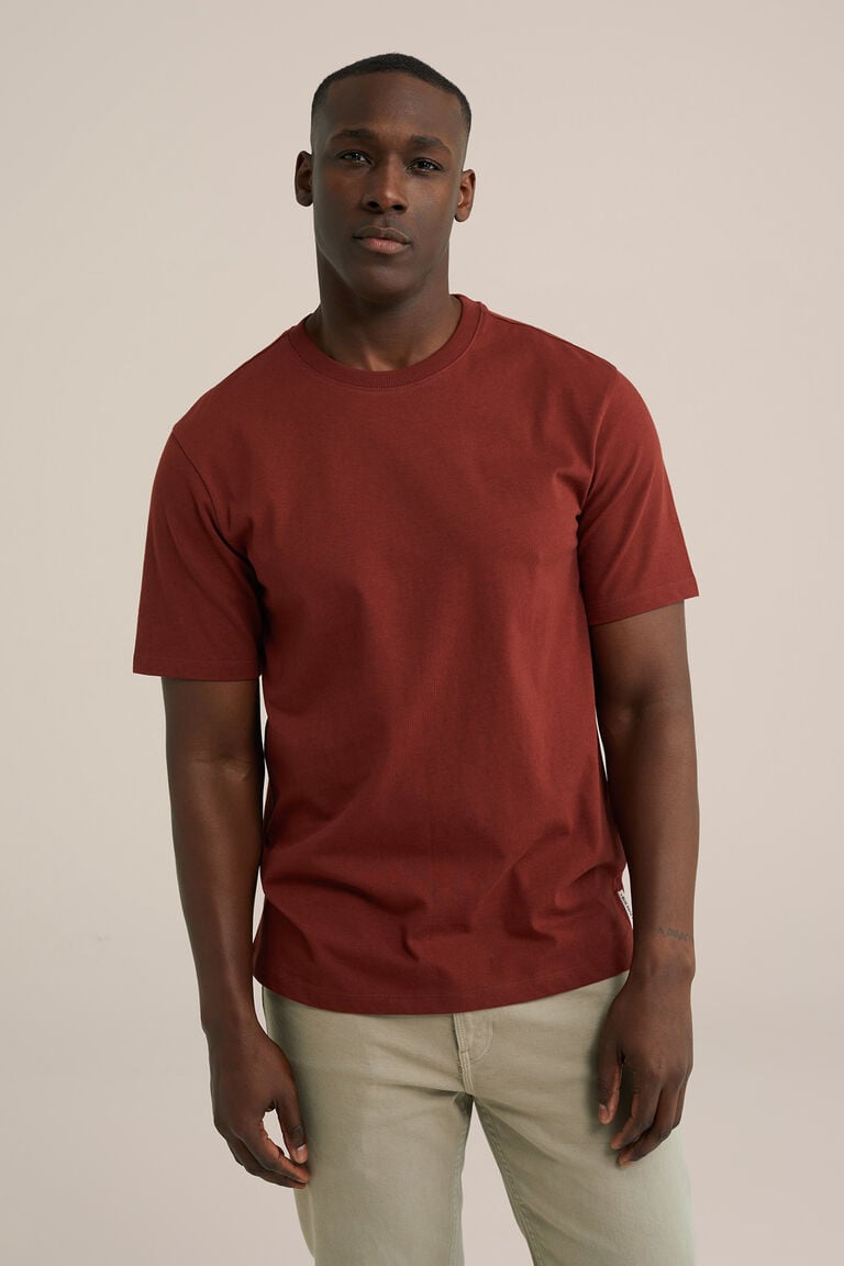 We Fashion Heavyweight Relaxed Fit T-shirt Bordeauxrood