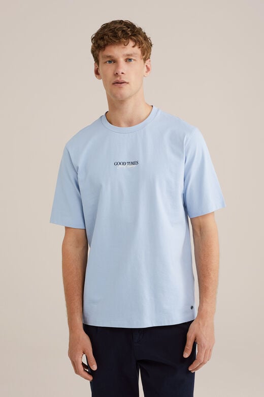 We Fashion Heavyweight Relaxed Fit T-shirt Lichtblauw