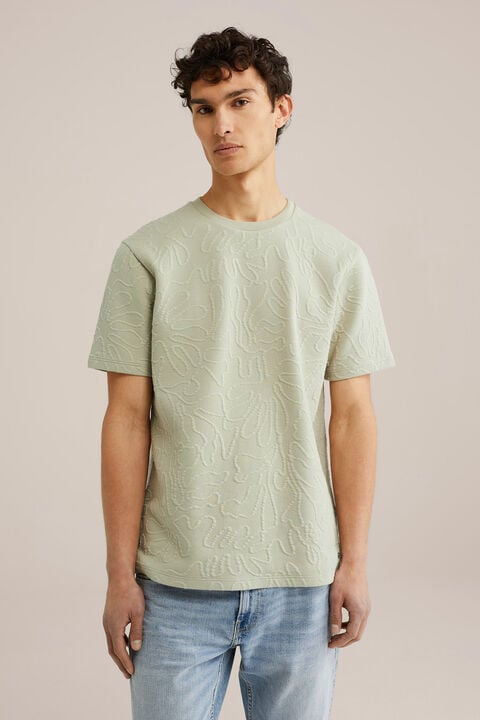 we fashion Heavyweight relaxed fit T-shirt met structuur Mosgroen