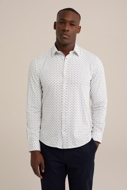 we fashion jersey overhemd met feestlijke print Wit