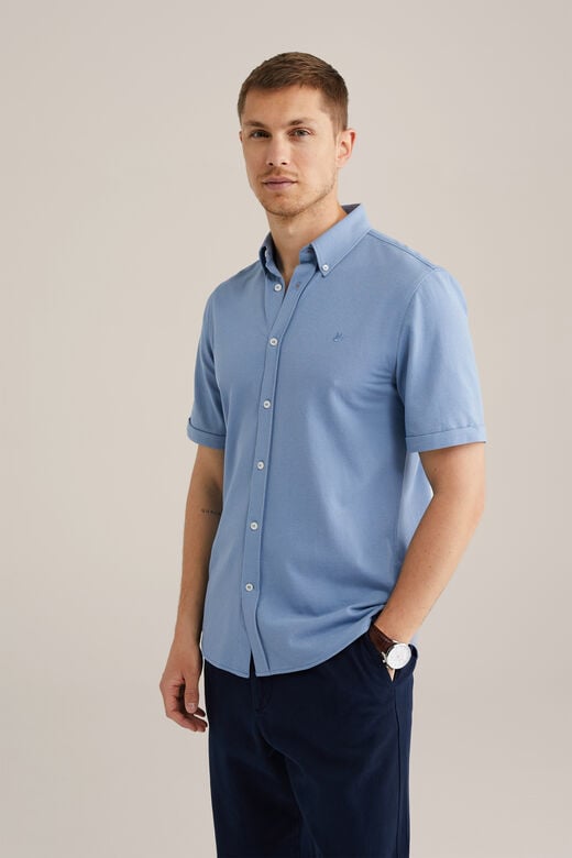 We Fashion Overhemd Van Piquéjersey Met Stretch Lavendel