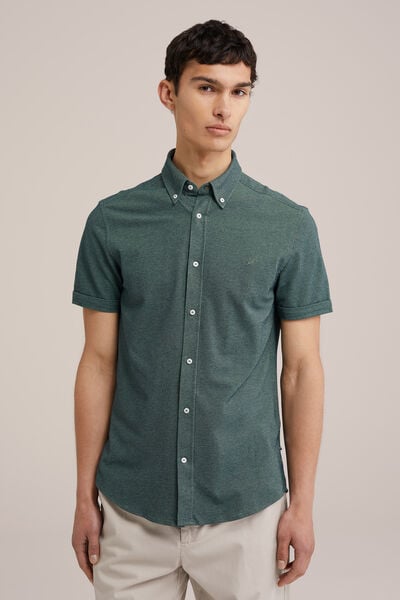 We Fashion Overhemd Van Piquéjersey Met Stretch Mosgroen