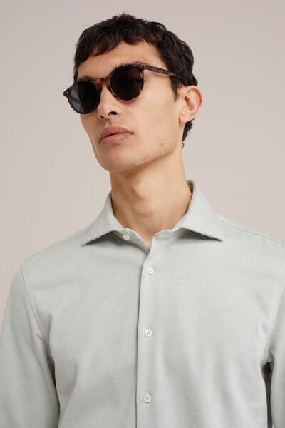 We Fashion Premium Gebreid Overhemd Met Stretch Lichtgroen