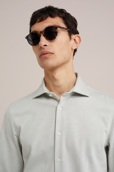 we fashion premium gebreid overhemd met stretch Lichtgroen