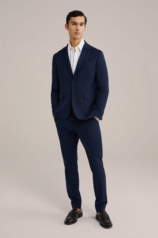 We Fashion Premium Slim Fit Blazer Van Wolmix Donkerblauw