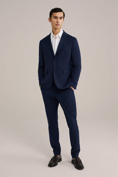 We Fashion Premium Slim Fit Blazer Van Wolmix Donkerblauw