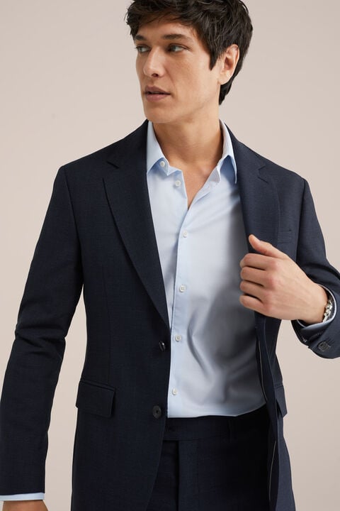 we fashion Premium slim fit blazer van wolmix Donkerblauw