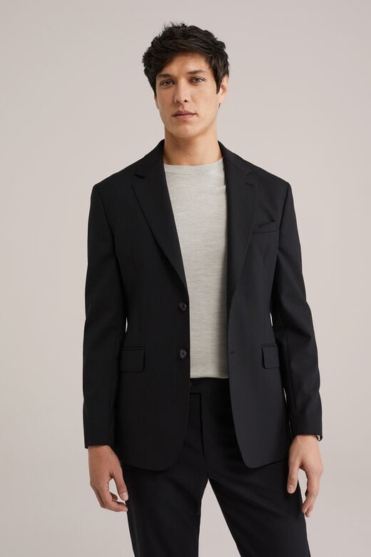 We Fashion Premium Slim Fit Blazer Van Wolmix Zwart
