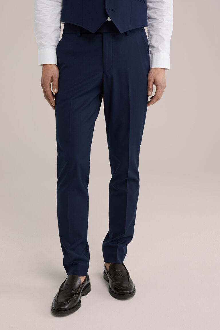 We Fashion Premium Slim Fit Pantalon Van Wolmix Donkerblauw