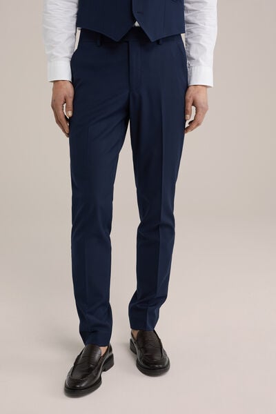 We Fashion Premium Slim Fit Pantalon Van Wolmix Donkerblauw