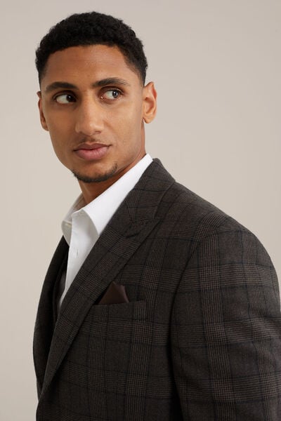 We Fashion Premium Wol Mix Blazer Met Ruitdessin Bruin