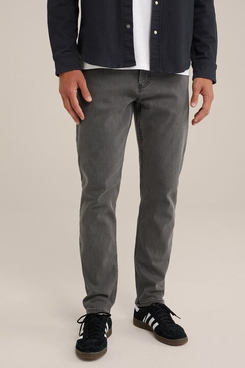 we fashion Rain ready slim fit jeans met medium stretch Lichtgrijs
