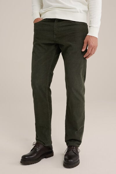 We Fashion Regular Fit 5-pocket Broek Van Corduroy Legergroen