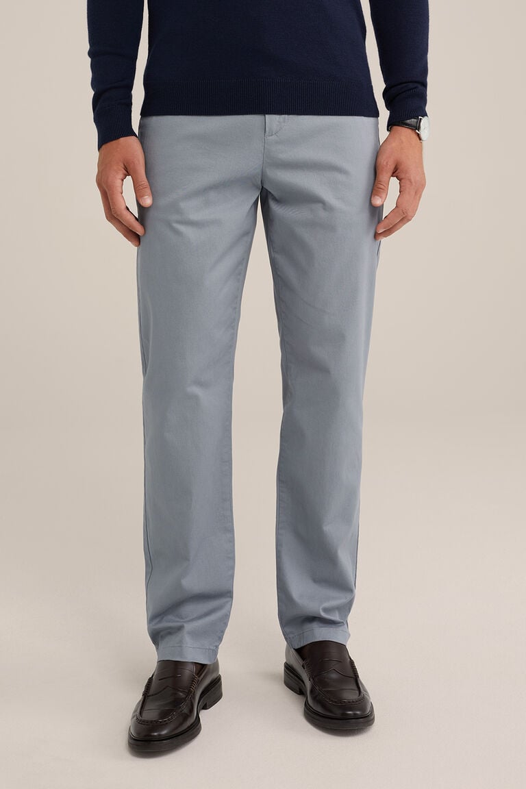 We Fashion Regular Fit Chino Met Stretch Grijsblauw