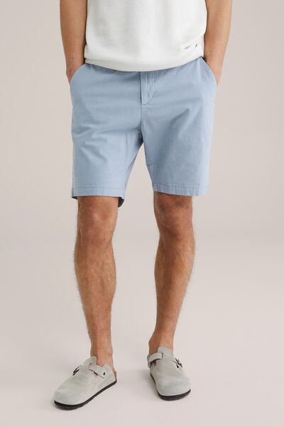We Fashion Regular Fit Chino Short Met Structuur Grijsblauw