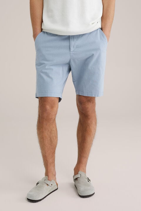 we fashion Regular fit chino short met structuur Grijsblauw