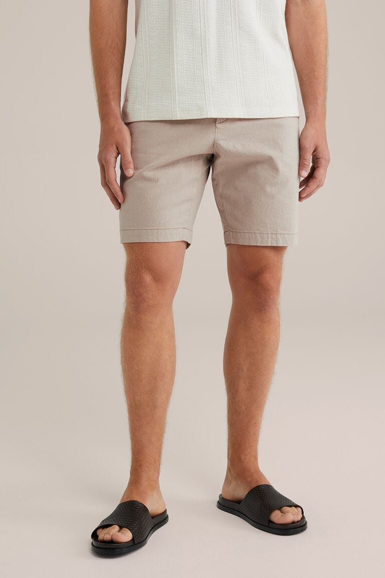 We Fashion Regular Fit Chinoshort Met Structuur Beige