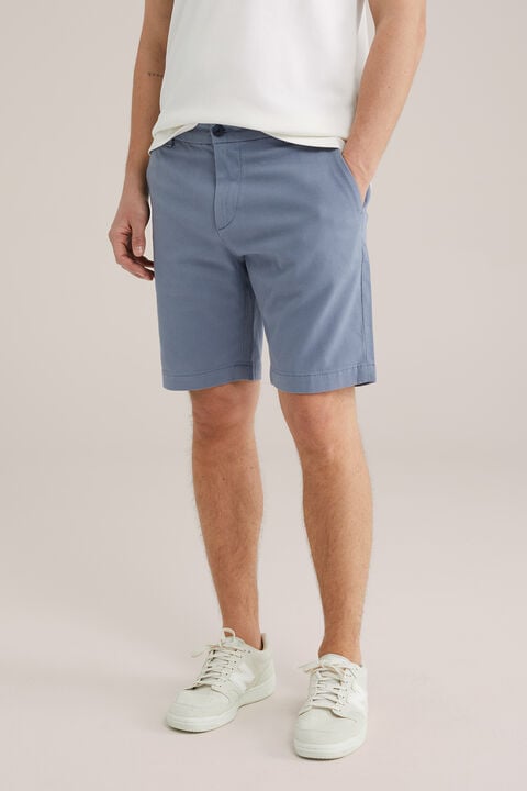 we fashion regular fit chinoshort met structuur Lichtblauw
