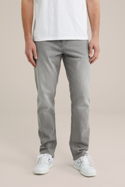 We Fashion Regular Fit Jeans Met Comfort Stretch Lichtgrijs