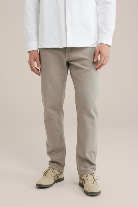 we fashion regular fit jeans met medium stretch Lichtbruin