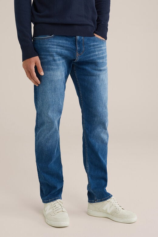 We Fashion Regular Fit Jeans Van Jog Denim Donkerblauw