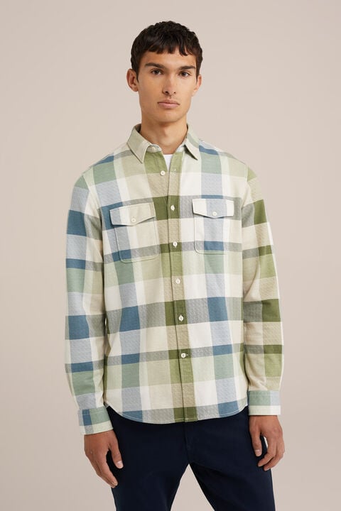 we fashion Regular fit overshirt met print Pastelgroen