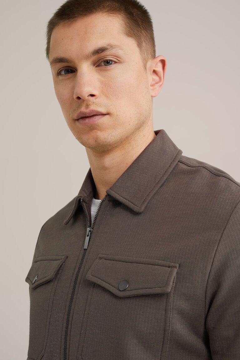 We Fashion Regular Fit Overshirt Met Rits Legergroen