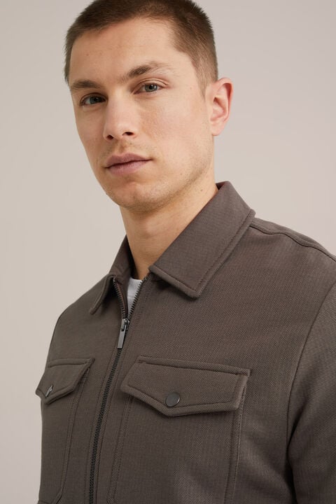 we fashion Regular fit overshirt met rits Legergroen