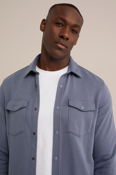 we fashion Regular fit overshirt van katoenmix Grijsblauw