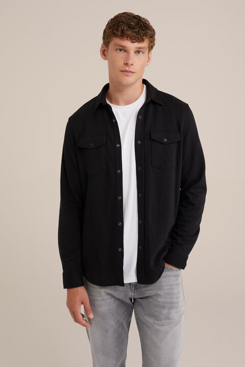 we fashion Regular fit overshirt van katoenmix Zwart