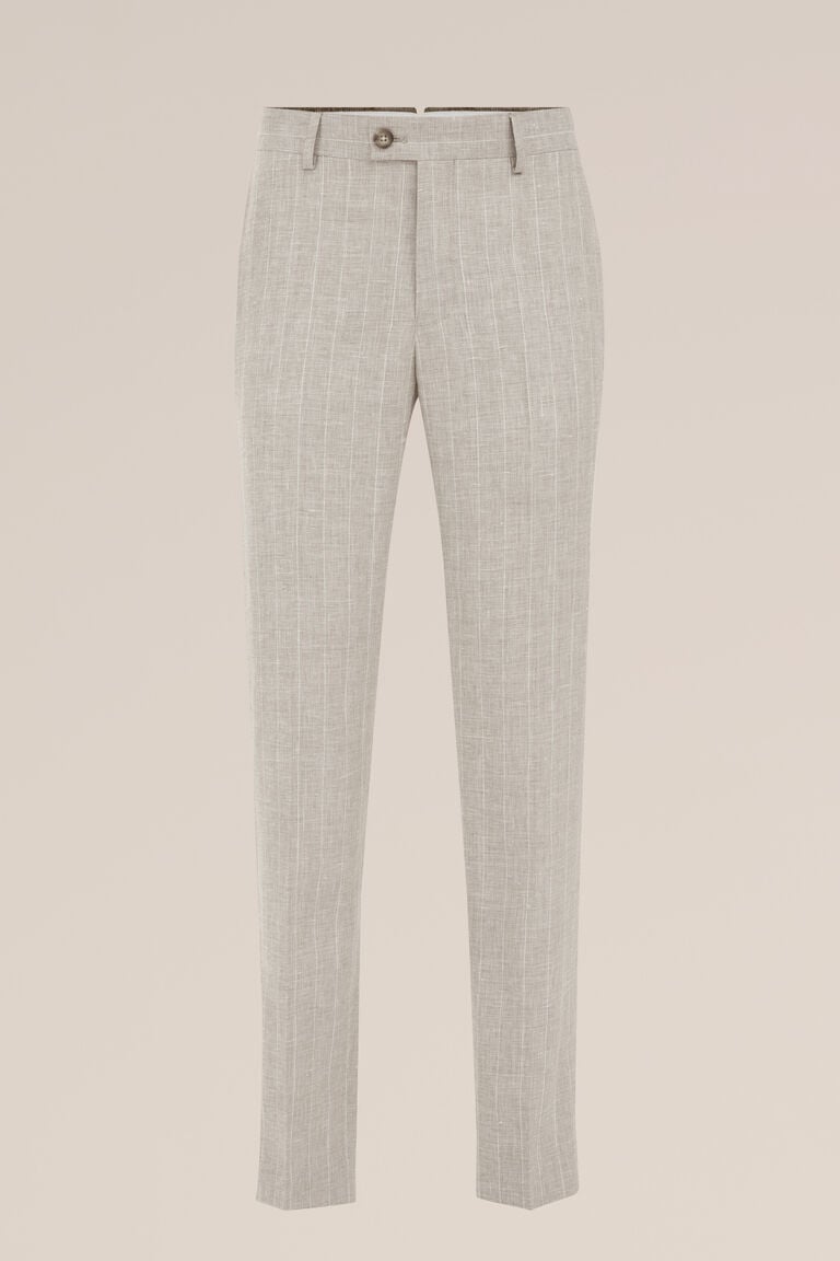 We Fashion Regular Fit Pantalon Van Linnenmix Beige