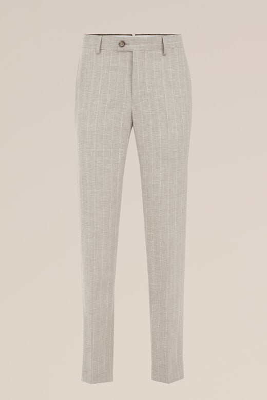 We Fashion Regular Fit Pantalon Van Linnenmix Beige