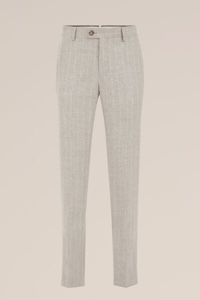 We Fashion Regular Fit Pantalon Van Linnenmix Beige