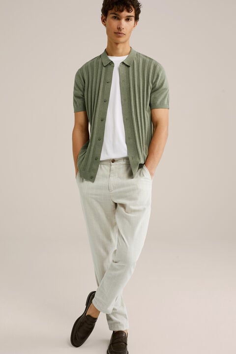 We Fashion Regular Fit Polo Met Structuur Donkergroen