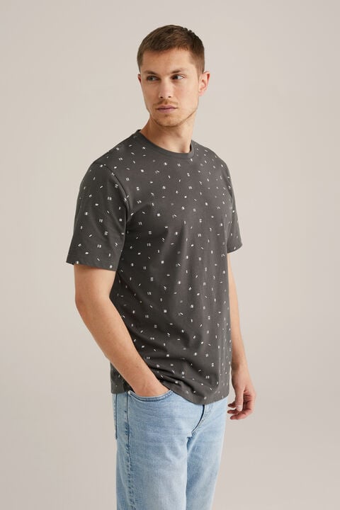 we fashion Regular fit T-shirt met opdruk Donkergrijs