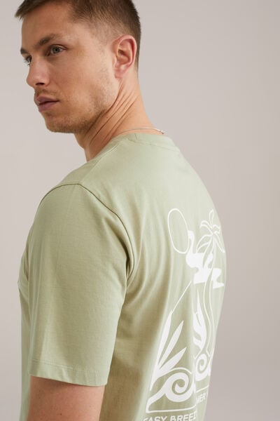 We Fashion Regular Fit T-shirt Met Opdruk Lichtgroen