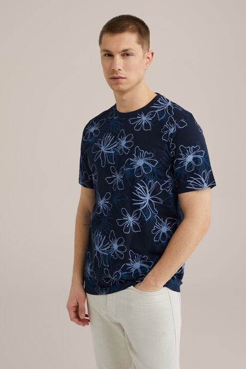 we fashion Regular fit T-shirt met print Donkerblauw