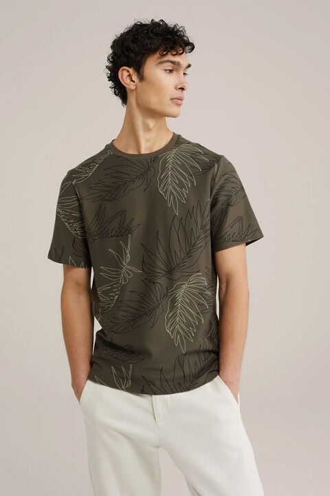 we fashion Regular fit T-shirt met print Donkergroen