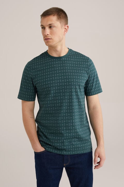 we fashion Regular fit T-shirt met print Donkergroen