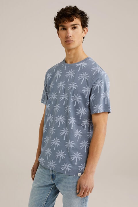 we fashion Regular fit T-shirt met print Grijsblauw