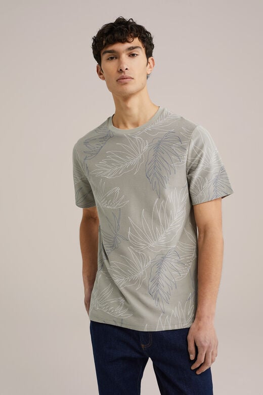 We Fashion Regular Fit T-shirt Met Print Grijsgroen