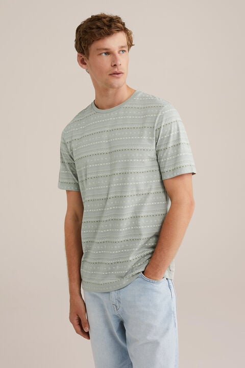 we fashion Regular fit T-shirt met print Grijsgroen