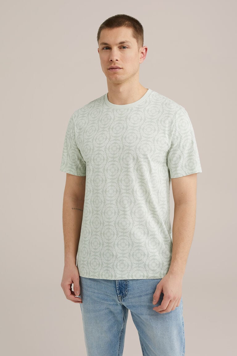 We Fashion Regular Fit T-shirt Met Print Lichtgroen