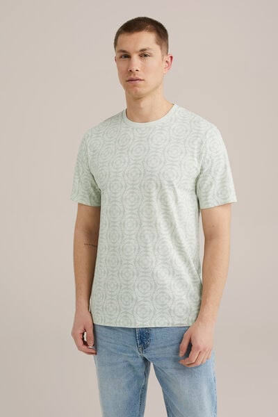We Fashion Regular Fit T-shirt Met Print Lichtgroen
