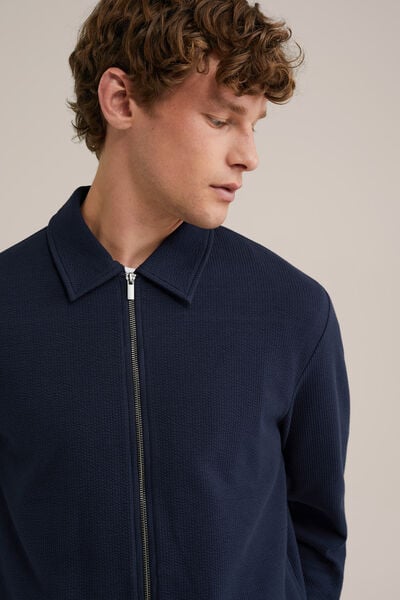 We Fashion Regular Fit Vest Met Structuur Marineblauw