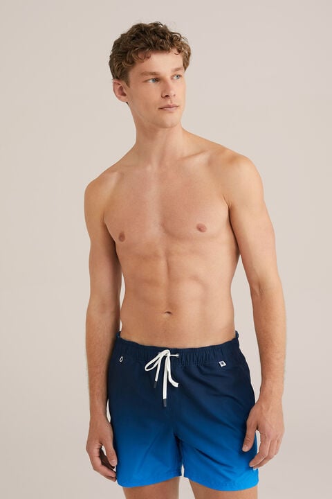 we fashion regular fit zwembroek met print Donkerblauw