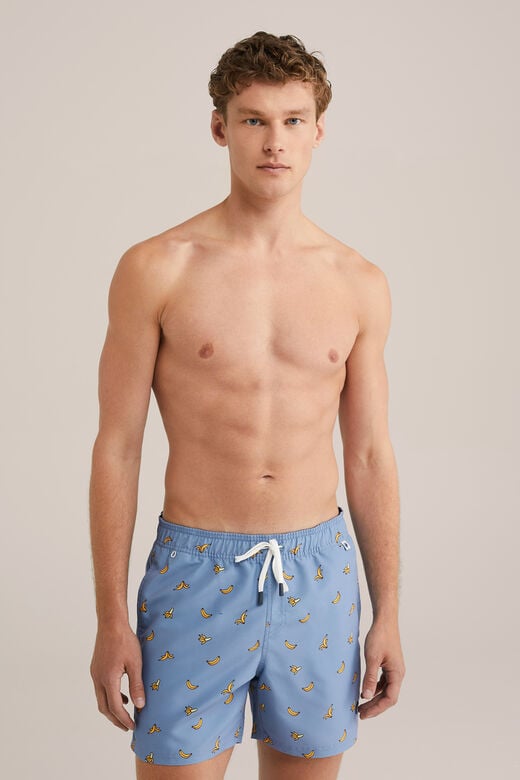 We Fashion Regular Fit Zwembroek Met Print Grijsblauw