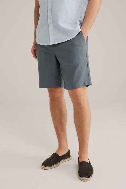 we fashion relaxed fit short van linnenmix Grijsgroen