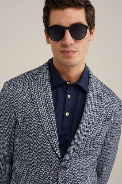 We Fashion Slim Fit Blazer Met Jacquard-dessin Donkerblauw